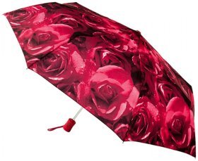 Зонт женский Fulton Open &amp; Close-4 L346 Photo Rose Red (Складной, автомат, с принтом красных роз) 93783