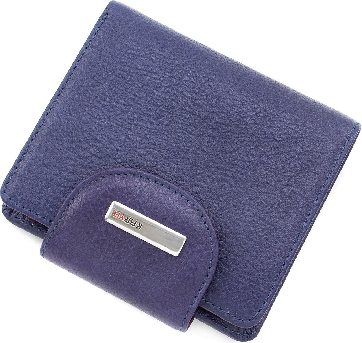 Невеликий шкіряний гаманець синьо-червоного кольору Karya 1052-44