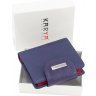 Невеликий шкіряний гаманець синьо-червоного кольору Karya 1052-44 - 7