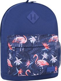 Оригінальний рюкзак із текстилю синього кольору з фламінго Bagland (53983)