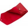 Кожаный женский кошелек красного цвета в три сложения с тиснением KARYA (19981) - 4