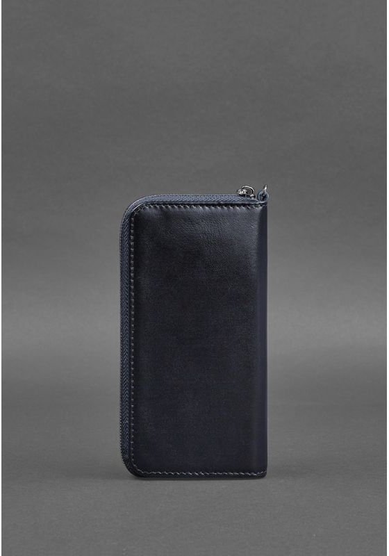 Темно-синій гаманець з натуральної шкіри на блискавці BlankNote (12501)