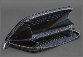 Темно-синій гаманець з натуральної шкіри на блискавці BlankNote (12501)