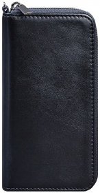 Темно-синий кошелек из натуральной кожи на молнии BlankNote (12501)