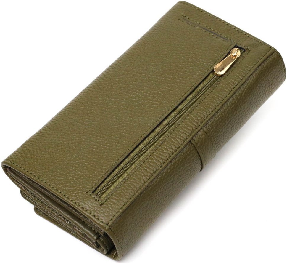 Великий жіночий гаманець із натуральної шкіри оливкового кольору Tony Bellucci (2422066)