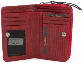 Червоний гаманець середнього розміру з натуральної шкіри під рептилію Tony Bellucci (10802)
