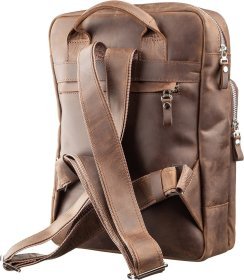 Коричневый рюкзак классического дизайна из натуральной кожи крейзи хорс SHVIGEL (11175)