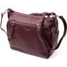 Стильна сумка жіноча з натуральної шкіри бордового кольору KARYA (2420869) - 2