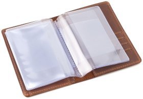 Обкладинка для автодокументів із вінтажної шкіри Leather Collection 94583 світло-коричневий