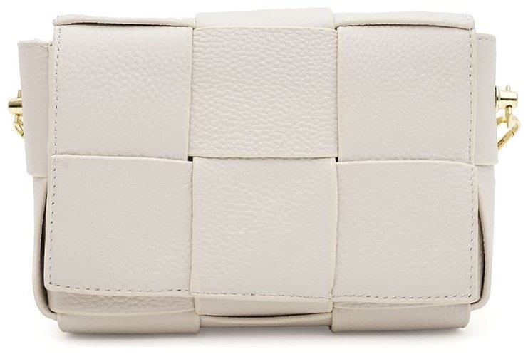Качественная женская сумка из фактурной кожи Borsa Leather 94683 белого цвета modnotak фото №1