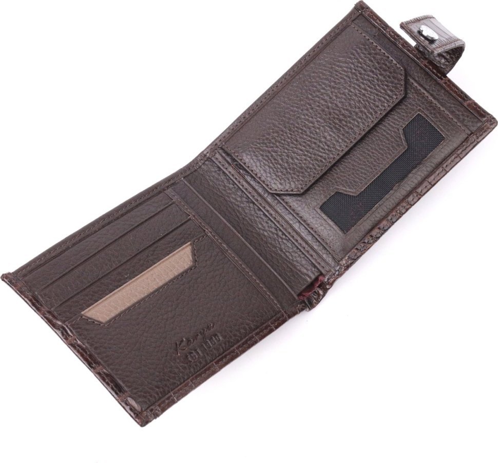 Коричневое мужское портмоне из натуральной кожи с блоком под карты KARYA (2421069)