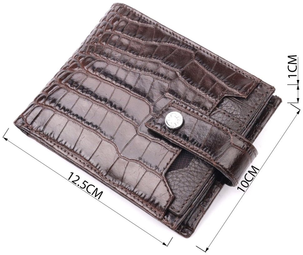 Коричневое мужское портмоне из натуральной кожи с блоком под карты KARYA (2421069) modnotak фото №11