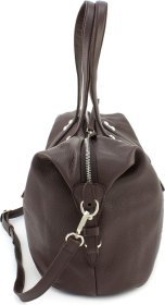 Кожаная женская большая сумка коричневого цвета с ручками KARYA (21033)