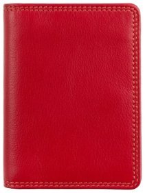 Картхолдер на кнопке из натуральной гладкой кожи Visconti RB111 красный/разноцветный 95483