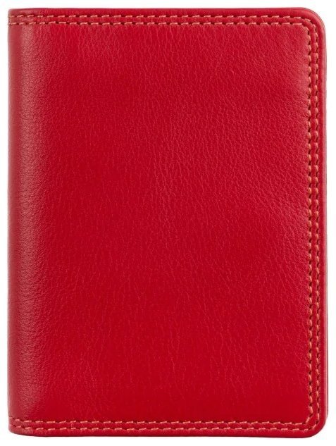 Картхолдер на кнопке из натуральной гладкой кожи Visconti RB111 красный/разноцветный 95483 modnotak фото №1
