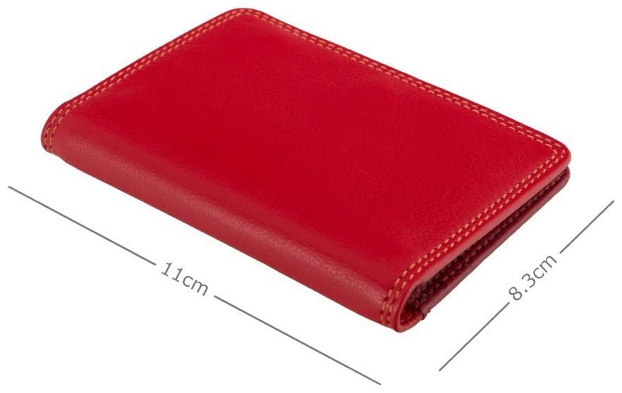 Картхолдер на кнопке из натуральной гладкой кожи Visconti RB111 красный/разноцветный 95483 modnotak фото №4