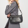 Недорогая женская сумка из зернистой кожи в черном цвете с молниевой застежкой Keizer (21279) - 2