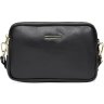 Невелика жіноча сумка-кроссбоді із фактурної шкіри чорного кольору Borsa Leather (21267) - 1