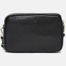 Невелика жіноча сумка-кроссбоді із фактурної шкіри чорного кольору Borsa Leather (21267) - 3