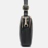 Невелика жіноча сумка-кроссбоді із фактурної шкіри чорного кольору Borsa Leather (21267) - 4