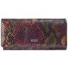 Лаковый женский кошелек из кожи с фактурой под змею разноцветный Desisan 106683 с клапаном на магните modnotak фото - 1