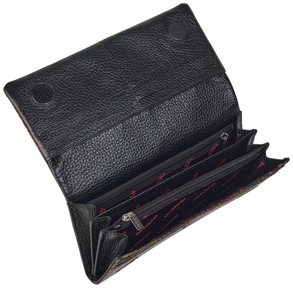 Лаковый женский кошелек из кожи с фактурой под змею разноцветный Desisan 106683 с клапаном на магните modnotak фото №3