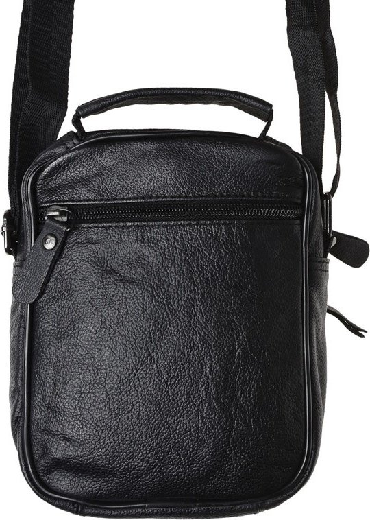 Чоловіча сумка-барсетка чорного кольору з натуральної шкіри Keizer (21400)