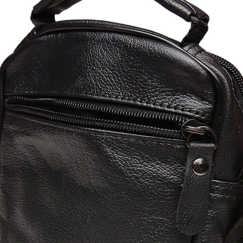 Чоловіча сумка-барсетка чорного кольору з натуральної шкіри Keizer (21400)