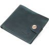 Зеленое винтажное мужское портмоне из натуральной кожи с хлястиком на кнопке Shvigel (2416498) - 1