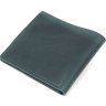 Зеленое винтажное мужское портмоне из натуральной кожи с хлястиком на кнопке Shvigel (2416498) - 2