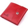Женский небольшой кожаный кошелек красного цвета на кнопке Shvigel (2416618) - 1