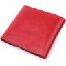 Женский небольшой кожаный кошелек красного цвета на кнопке Shvigel (2416618) - 2