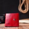 Женский небольшой кожаный кошелек красного цвета на кнопке Shvigel (2416618) - 6