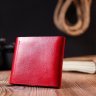Невеликий жіночий шкіряний гаманець червоного кольору на кнопці Shvigel (2416618) - 7