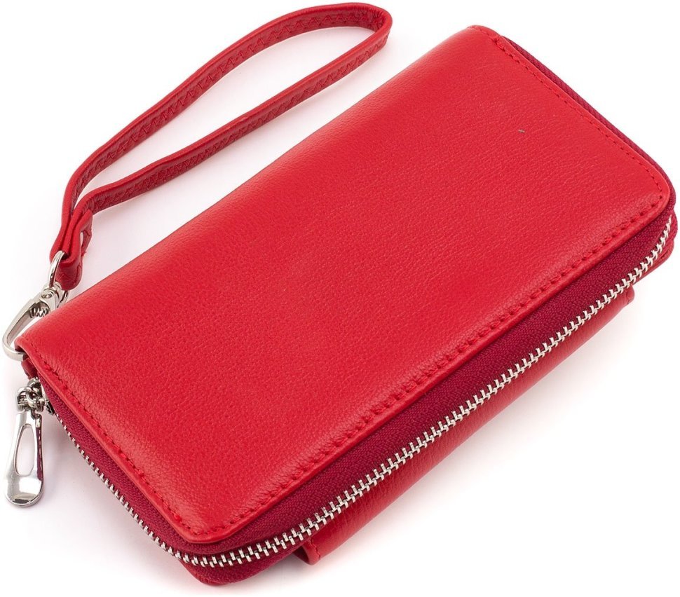 Красный женский кошелек среднего размера из натуральной кожи ST Leather 1767383