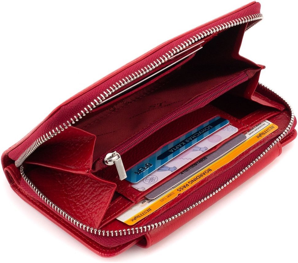 Червоний жіночий гаманець середнього розміру з натуральної шкіри ST Leather 1767383 modnotak фото №8