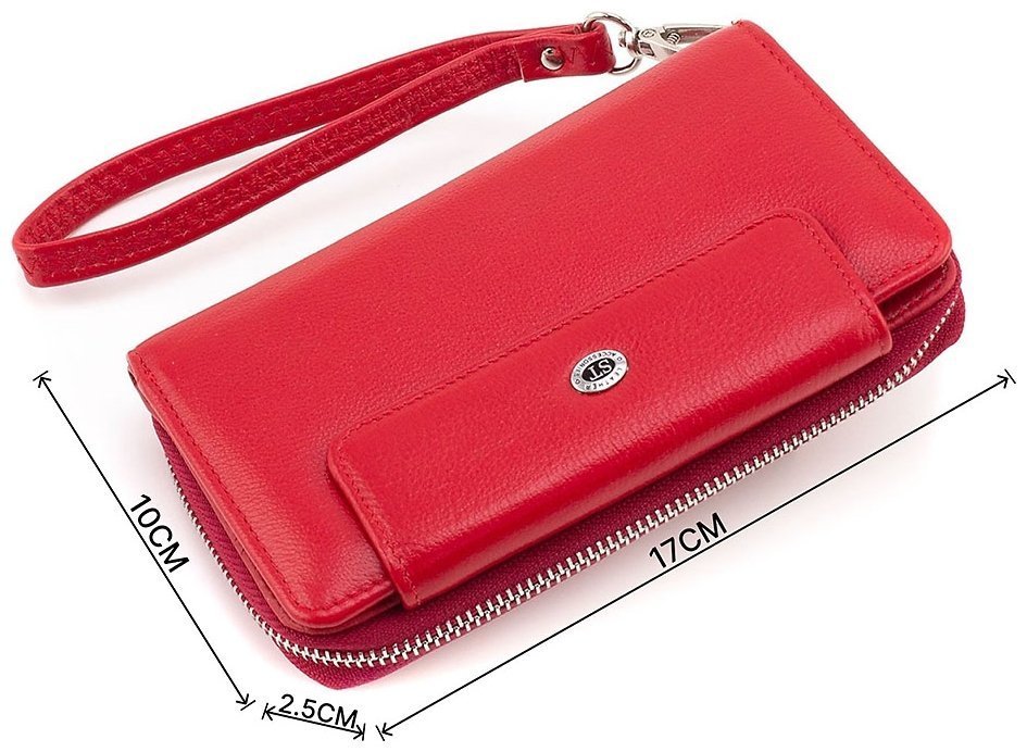 Червоний жіночий гаманець середнього розміру з натуральної шкіри ST Leather 1767383 modnotak фото №3