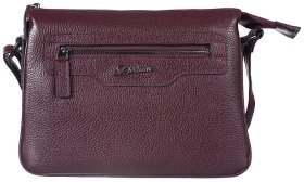 Жіноча каркасна сумка через плече на кожен день із натуральної шкіри флотар Desisan 107583 бордового кольору