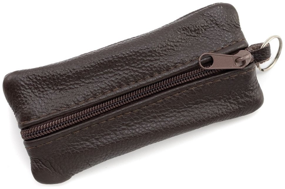 Большая кожаная ключница с двумя отделениями в темно-коричневом цвете Leather Collection 97783 modnotak фото №4