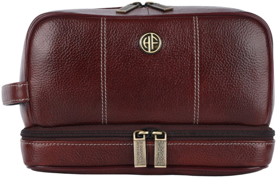 Кожаный несессер коричневого цвета с кистевым ремнем Hammonds Flycatcher TC4003 Brown 107983 modnotak фото №1