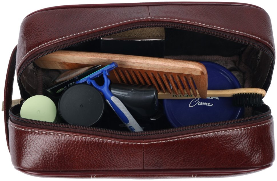 Кожаный несессер коричневого цвета с кистевым ремнем Hammonds Flycatcher TC4003 Brown 107983 modnotak фото №6