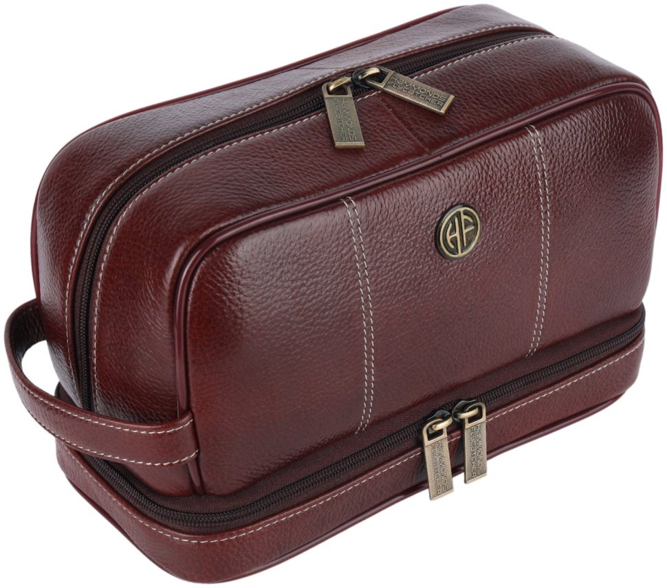 Кожаный несессер коричневого цвета с кистевым ремнем Hammonds Flycatcher TC4003 Brown 107983 modnotak фото №8