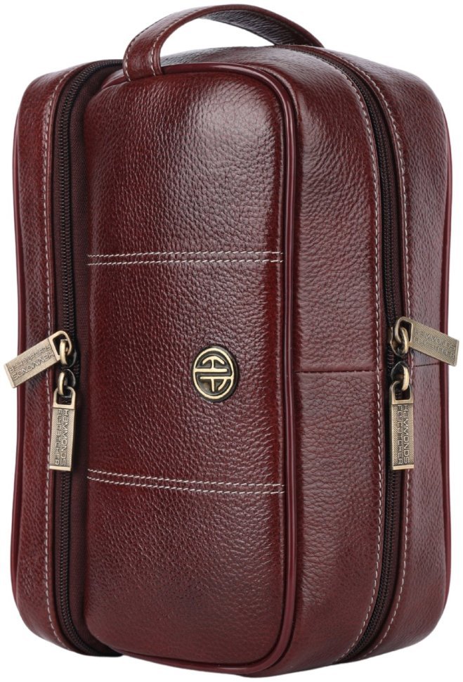 Кожаный несессер коричневого цвета с кистевым ремнем Hammonds Flycatcher TC4003 Brown 107983 modnotak фото №10