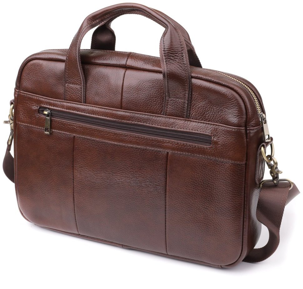 Деловой мужской портфель из натуральной кожи для ноутбука 15" Vintage 98183 коричневого цвета фото №2 Деловой мужской портфель из натуральной кожи для ноутбука 15" Vintage 98183 коричневого цвета modnotak фото №2