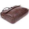 Деловой мужской портфель из натуральной кожи для ноутбука 15" Vintage 98183 коричневого цвета фото №5 Деловой мужской портфель из натуральной кожи для ноутбука 15" Vintage 98183 коричневого цвета modnotak фото - 5