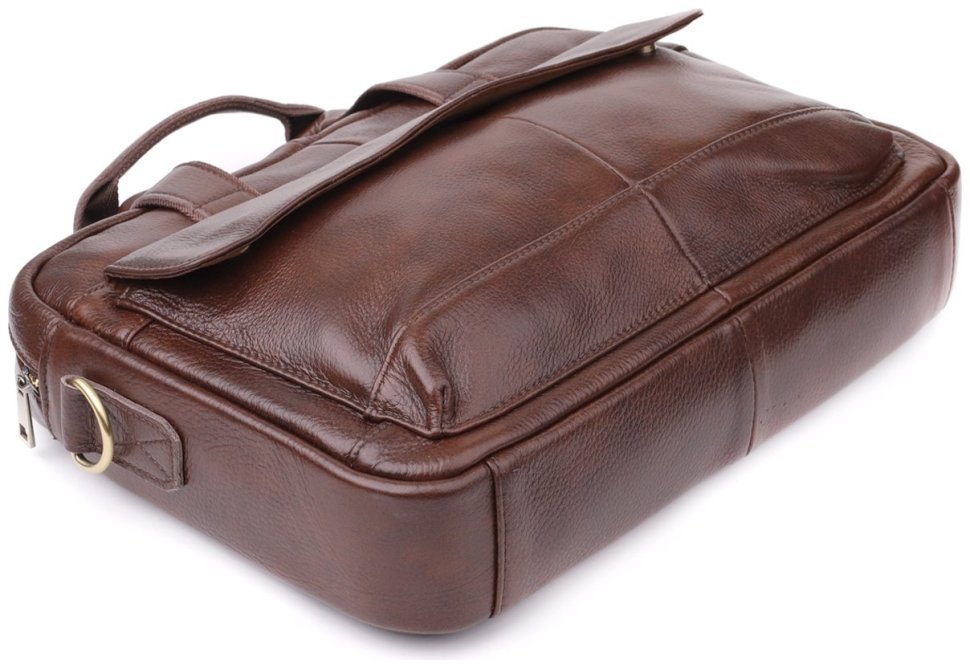 Деловой мужской портфель из натуральной кожи для ноутбука 15" Vintage 98183 коричневого цвета фото №5 Деловой мужской портфель из натуральной кожи для ноутбука 15" Vintage 98183 коричневого цвета modnotak фото №5