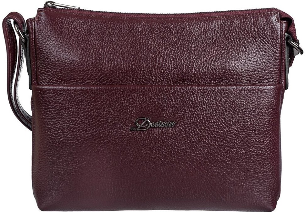 Жіноча сумка бордового кольору з натуральної шкіри Desisan (3015-339)