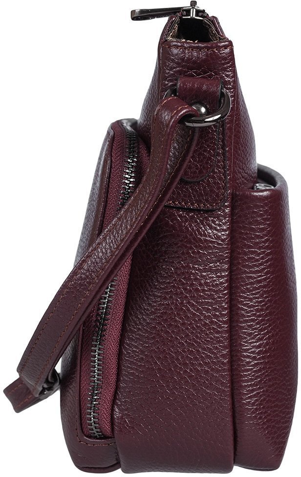 Жіноча сумка бордового кольору з натуральної шкіри Desisan (3015-339)