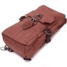 Коричневая мужская сумка-слинг из плотного текстиля на молнии Vintage 2422186 - 3
