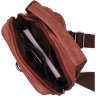 Коричневая мужская сумка-слинг из плотного текстиля на молнии Vintage 2422186 - 5